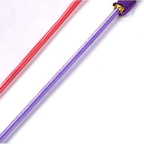 Purple Cat Teasing Stick Interactive Stick, Cat Wand, Sparkly Feather Boa with Crinkle Ball Tease Cat Rod Funny Cute Pet Supplies for Cat Training Indoor Cats Cat Toys Interactive for Indoor Cats in Saudi Arabia