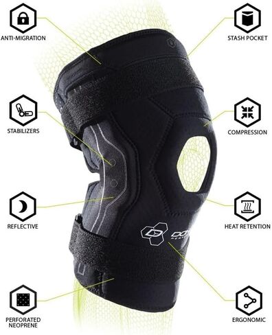 DonJoy Performance Bionic Knee Brace – Hinged, Adjustable Patella Support, Lateral / Medial Ligament (ACL, MCL, LCL), Meniscus, Knee Sprains for Soccer, Basketball, Skiing, Hockey, Running, Water Sports in Saudi Arabia
