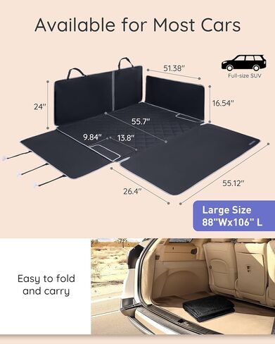 Cargo Liner, Suv cargo Liner for Dogs, for Fold Down Seats, Scratchpro of Pet Cargo Liner Trunk Liner with Bumper Flap Protector, Nonslip Cargo Cover Mat Dog Seat Cover for Suv Trunk Sedans in Saudi Arabia