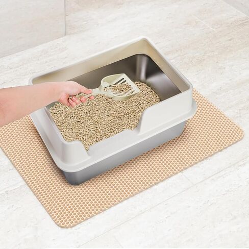 صندوق فضلات القطط من الفولاذ المقاوم للصدأ من Lawei، صندوق فضلات القطط الصغيرة مع غطاء، صندوق فضلات القطط المعدني مع حاوية ذات جوانب عالية للقطط الصغيرة، سهل التنظيف، غير لزج وغير روائح، 19.5 بوصة × 13.6 بوصة × 9.5 بوصة in Kuwait