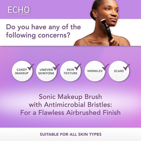 Spa Sciences ECHO - Makeup Brush for Flawless Blending, Contouring, Highlight & Airbrush Finish - 3 Speeds - Rechargeable in Saudi Arabia