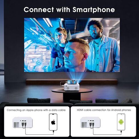 Projector,Mini Projector with Two-way Bluetooth, Full HD 1080P Portable Video Projector,300"Screen Projector&4K Projector &12000 LM Projector ,Movie Projector Compatible with HDMI/USB/Smartphone in Saudi Arabia