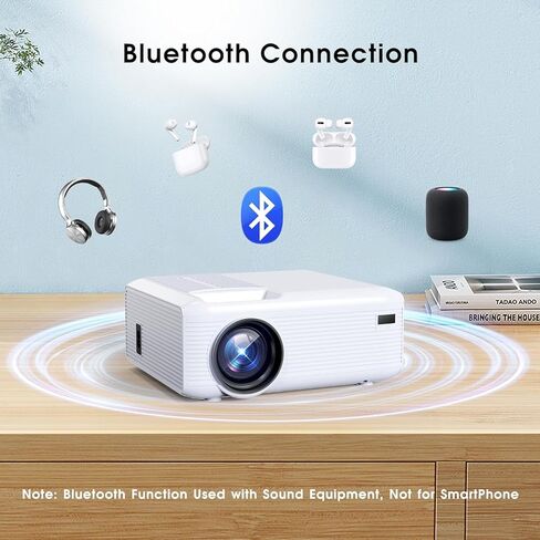 Projector,Mini Projector with Two-way Bluetooth, Full HD 1080P Portable Video Projector,300"Screen Projector&4K Projector &12000 LM Projector ,Movie Projector Compatible with HDMI/USB/Smartphone in Saudi Arabia