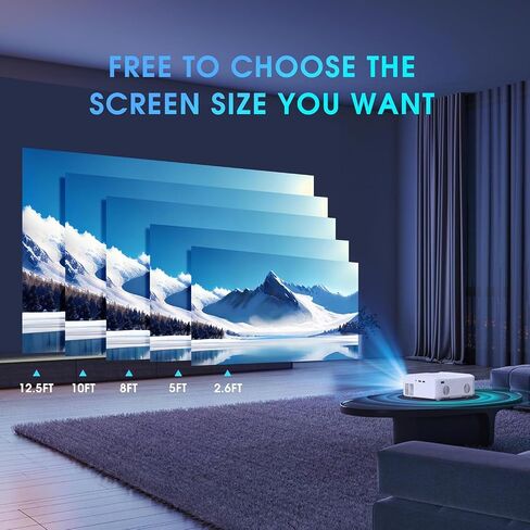 Projector,Mini Projector with Two-way Bluetooth, Full HD 1080P Portable Video Projector,300"Screen Projector&4K Projector &12000 LM Projector ,Movie Projector Compatible with HDMI/USB/Smartphone in Saudi Arabia