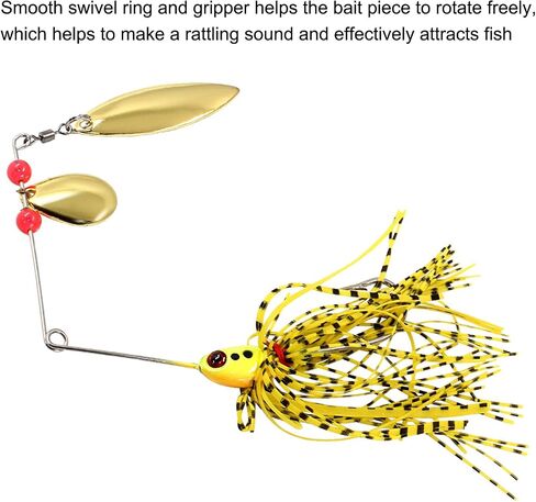 6 pcs Premium Spinnerbait Fishing Lures Kit Hard Metal Multicolor Buzzbait Spinner Baits Jigs Freshwater and Saltwater Fishing for Bass Trout Pike Salmon in Saudi Arabia