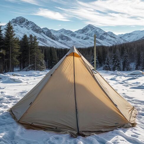 Camping Hot Tent with Wood Stove Jack Winter Teepee Tent 4 Season Backpacking Tent for Survival Hunting Military Fishing in Kuwait