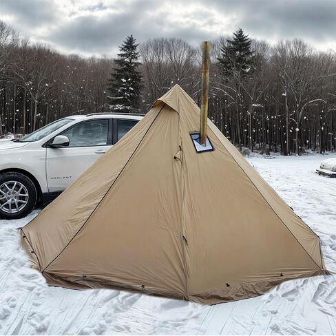 Camping Hot Tent with Wood Stove Jack Winter Teepee Tent 4 Season Backpacking Tent for Survival Hunting Military Fishing in Kuwait