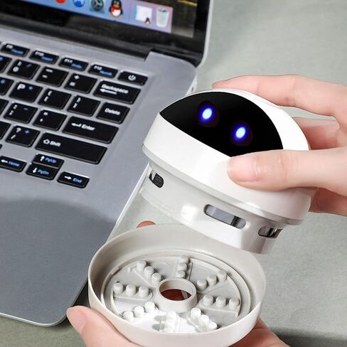Mini Desktop Vacuum Cleaner, Cute Table Dust Vacuum Cleaner with Vacuum Nozzle Cleaning Brush, Portable Keyboard Cleaning Tool for Cleaning Eraser Crumbs, Dust, Crumbs, Computer, Keyboard, Car in Saudi Arabia