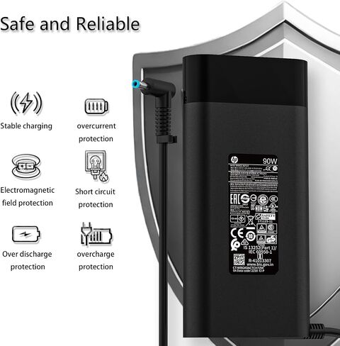 شاحن محول تيار متردد ذكي 90 واط لجهاز HP Envy Touchsmart Sleekbook 15 17 M6 M7 Stream 11 13 14 Pavilion 11 14 15 17 Spectre X360 13 15 fit HP 709986-003 710412-001 740015-001 شاحن الكمبيوتر المحمول in Saudi Arabia