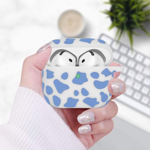 Silicone Cow AirPods 4 Case 2024, YOMPLOW Case Cover with Cleaner Kit for Apple Airpods 4th Generation Floral Print Soft Flexible Cover for Air Pod 4th Women Girls, Skin with Keychain - Cow in Saudi Arabia