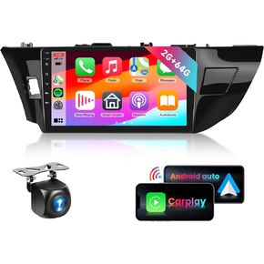 Podofo 2G 64G Car Stereo for Toyota Corolla Levin 2014 2015 2016 2017 Radio with 10.1inch 1080P IPS Touch Screen/Wireless CarPlay/Android Auto/EQ/Bluetooth/GPS/WiFi/MirrorLink/Backup Camera/28UI