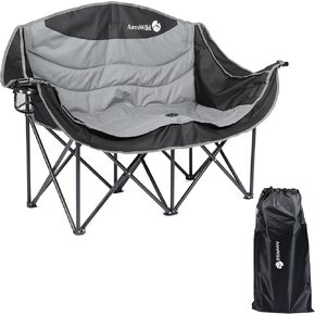 Portable Camping Double Chair – Lightweight Loveseat Camping Couch for Two Persons Support 600 lbs – UV-Resistant, Water-Resistant Heavy Duty Folding Chair for Outdoor, Picnic, Beach
