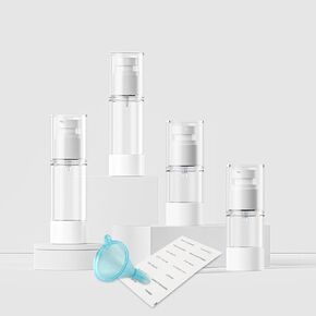 Sylavilla 4-Pack Travel Bottles for Toiletry, Portable Refillable SA/PP Plastic Vacuum Cosmetic Containers 0.5oz/1oz TSA Approved for Liquids and Creams