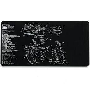 Gun Cleaning Mat 24"x12" for Glock, Thick Gun Mat Black