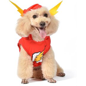 DC Comics Superhero The Flash Halloween Dog Costume – Large - | DC Superhero Halloween Costumes for Dogs, Funny Dog Costumes | Officially Licensed DC Dog Halloween Costume