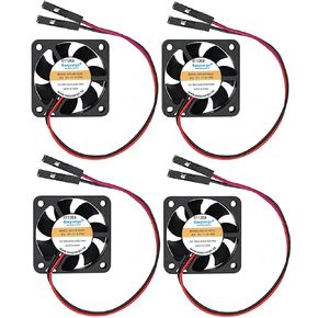 Easycargo Raspberry Pi Fan 40mm 5V DC, Quite 4010 Cooler Fan Sleeve Bearing Brushless 2 pin, 40mm Cooling Fan + Grill Mounting Kit 40mm x 40mm x10mm 4pcs