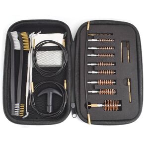 Gun Cleaning Kit .17 .22/.223/5.56MM .243 .280 .30 .357/9MM .40 .45 12GA Phosphor Bristle Bore Brushes with Flexible Cleaning Coated Cables and Picks