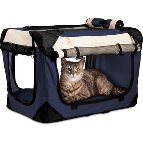 Large Cat Carrier & Dog Carrier for 2 Cats or Medium Dog. Soft Sided Pet Carrier for Travel. Collapsible, Portable Cat Bag with Soft Bed, Top & Side Loading, Locking Zippers, Puppy Crate & Cat Kennel