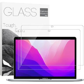 2Pack 9H Hardness Tempered Glass Screen Protector for MacBook Pro 13.6'' (M1/M2 2016-2022)/ MacBook Air 13.6inch (M1 2018-2021), Bubble Free, Ultra Thin HD Transparency, Anti Scratch