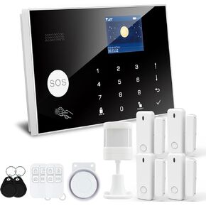 Alarm System for Home Security, Tuya Smart Home Security System, No Monthly fee, GSM Alarm System Wi-Fi 4G, for Home Security, and Kids Safety.