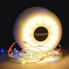 Camping String Lights Rechargeable 2 in 1, Portable Outdoor String Lights with 5 Lighting Modes, Quick 30s Recovery,Tent Lighting for Festival Camping,Lights for Party Decorations,26.3FT, RGB