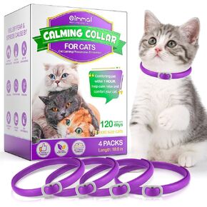 4 Pack Calming Collar for Cats, Relieve Reduce Anxiety Stress, Calming Pheromone Collar for Cats, Cat Pheromone Collar Adjustable for Small, Medium Large Cat