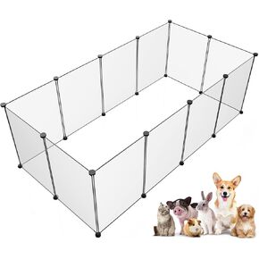 Pet Playpen,24 Inch Tall Puppy Playpen Portable Small Animals Playpen, Pet Fence Yard Fence for Puppy,Bunny,Guinea Pigs,Ferrets,Mice,Hamsters,Hedgehogs,Turtles