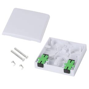 2 Core Fiber Distribution Box, 2 Port Fiber Panel Box Splitter Box- Fiber Optic Terminal Junction Splitter Box for Outdoor FTTH with SC/APC Connectors