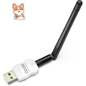 Class 1 Long Range Bluetooth Adapter for PC, QGOO USB Bluetooth Adapter for PC 5.3+EDR, Bluetooth Dongle Bluetooth Receiver Support Windows10/8.1/8/7（white-013）