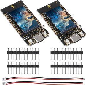 2Pcs T-Display 1.14" ESP32 Development Board WiFi and Bluetooth 1.14 Inch LCD Display Control 4MB LCD Wireless Controller Module for Arduino