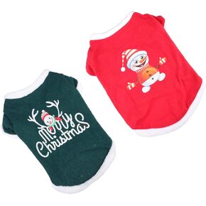 2pcs Pet Sweater Christmas Puppy Hoodie Adorable Pet Clothing Dogs Festive Dog Costume Warm Knitwear Dogs Holiday Dog Apparel