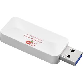 New AC1300 USB WiFi Adapter- 2.4G/5G Dual Band Wireless Network Adapter for PC Desktop, MU-MIMO WiFi Dongle, USB 3.0, Supports Windows 11, 10, 8.1, 8, 7, XP，Vista，Works with Any Router