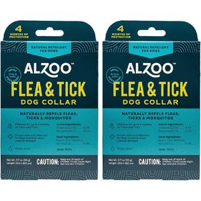 Flea & Tick Dog Collar, Helps Repel Fleas, Ticks & Mosquitoes, 100% Plant-Based Active Ingredients, Phthalates and PVC Free, Up to 4 Months Protection, for Small Dogs: 15 lbs & Under, Pack of 2