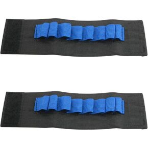 2PCS Blue Black Bullet Wrist Strap EVA Soft Bullets Gun Bullet Dart Ammo Storage Bullet Holder Wrist Belt Band Strap Bandolier for N Strike Elite Series Blasterswrist Ammo Holder Dart Wrist