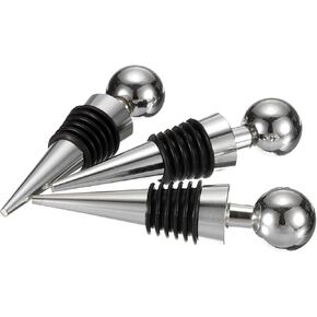 uxcell 3 Pcs Wine Bottle Corks, Vacuum Wine Bottle Stopper, Wine Stopper with Rubber Reusable Wine Corks, Suitable for Standard Bottle, Black