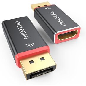 4K DisplayPort to HDMI Adapter 2-Pack (NOT USB), Computer DP to HDMI Monitor Adapter, Male DisplayPort to HDTV Female Converter Aluminum Shell Compatible for Dell, Lenovo, HP,GPU, AMD