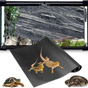 ملحقات خزان الزواحف، ملحقات خزان التنين الملتحي EVA Leopard Gecko، ركيزة سجاد ديكور خزان Terrarium للسحلية والإغوانا والثعبان والسلحفاة وفراش موائل الزواحف غير اللاصق، رمادي