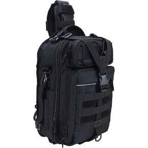 OSAGE RIVER Deluxe Tackle Sling Fishing Bag with Rod Holder, Lightweight Tackle Box Storage, Shoulder Bag for Fishing Hiking