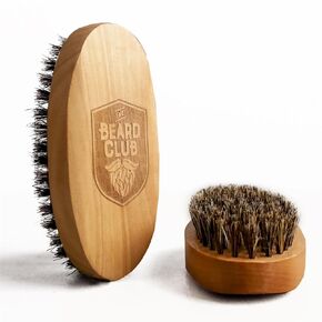 Beard Club Boar Bristle Beard Brush for Men - Birchwood Beard Brush for Styling & Taming - Boars Hair Beard Grooming Tool for All Beard Lengths - Mens Facial Hair Care Essential for Healthy Growth