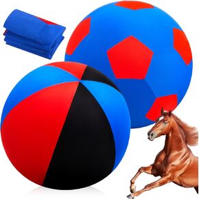 2 Pcs Herding Ball Cover Large Balls Covers Please Watch VCR for How to Inflation Giant Horse Toy Balls Cover Horse Soccer Protective Ball Cover for Horses Herding Ball(Classic,40 Inch)