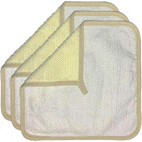 6Pack 12" Large XL Soft Weave & Bamboo Fiber Spa Exfoliating Face and Body Wash Cloths, Dual-Sided With Exfoliating Scrub and Bamboo Fiber for Shower - Remove Dead Skin - Great for Skin in the Bath