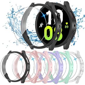 [6+6 Pack] for Samsung Galaxy Watch 8 Screen Protector Case 40mm, Anti-Fog Tempered Glass and Waterproof Hard PC Bumper Face Cover for Galaxy Watch8 40 mm in Saudi Arabia