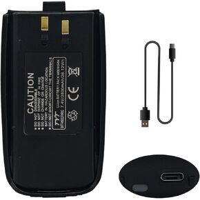 TH-UV8000D Battery Upgraded USB-C Charging 3800mAh Larger Capacity Li-ion Battery Replacement TH-UV8000E Ham Radio LB-75L with Type-C Cable