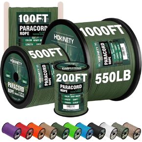 Paracord Rope 550 lb - 4MM 100ft Heavy-Duty Parachute Spool para Cord Lanyard Outdoor Gear for Tent, Camping, Clothes line, Hiking, Fishing, Survival Bracelet - White