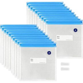 Sous Vide Bags,20 PCS Reusable Vacuum Sealer Bags for Food with 2 Sealing Clips, Reusable Vacuum Food Storage Bags, Bags for Vacuum Sealer, BPA Free (11x10 Inch) 2.9L