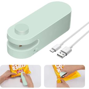 ماكينة قطع وغلق الأكياس الصغيرة، ختم حراري لأكياس الرقائق القابلة لإعادة الشحن عبر USB، جهاز إعادة غلق الأكياس المحمولة المحمولة للأكياس البلاستيكية والوجبات الخفيفة وتخزين المواد الغذائية (جديد 2024)