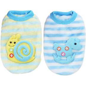 2 Pack Dog Sweaters for Small Dogs Girl Winter Fleece Small Dog Sweater Cute Warm Puppy Sweater Extra Small Dog Clothes Chihuahua Teacup Dog Cat Clothes Pet Outfit Pink (Pink, XXX-Small)