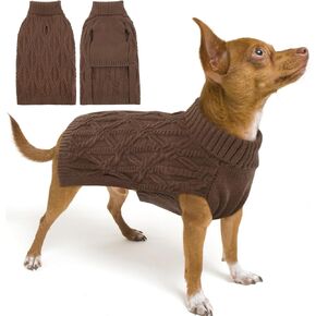 FUAMEY Dog Sweaters for Extra Large Dogs,Cold Weather Dog Knitwear,Thick Warm Dog Turtleneck,Dog Pullover Cable Sweater,Dog Winter Clothes for Labrador Golden Retriever Grey 2XL