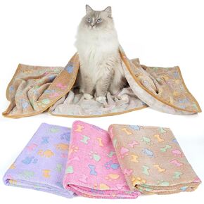 PJYuCien Blankets 1 Pack 3 - Fluffy Premium Fleece Flannel Throw Dog Blanket, Soft Warm Cute Print Cat Blanket, 23"x16" Pet Blankets for Small Dog Cat Puppy
