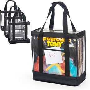 Vinyl Storage Bags, (4 Pack) LP Vinyl Record Storage Bag, Vinyl Album Storage Vinyl Bags, Vinyl Record Storage Box, Record Bag, Record Carrying Case, Vinyl Record Moving Boxes, LP Storage